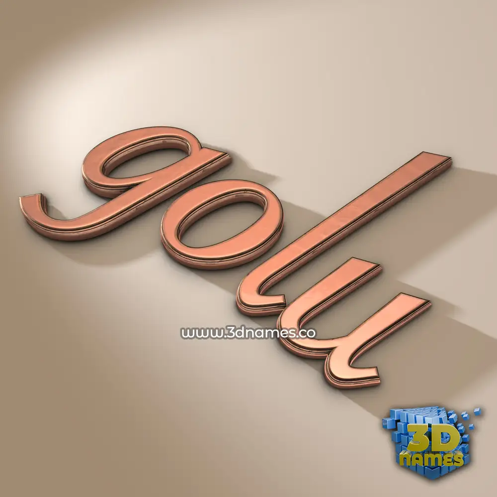 golu in Rose Gold style - 3D name wallpaper