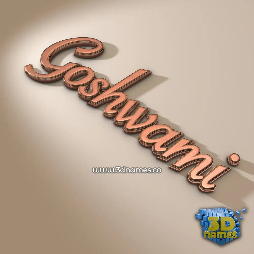 goshwami in Rose Gold style - 3D name wallpaper