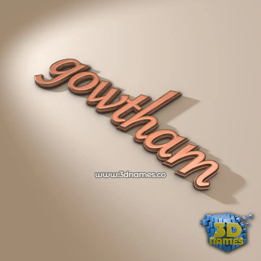 gowtham in Rose Gold style - 3D name wallpaper