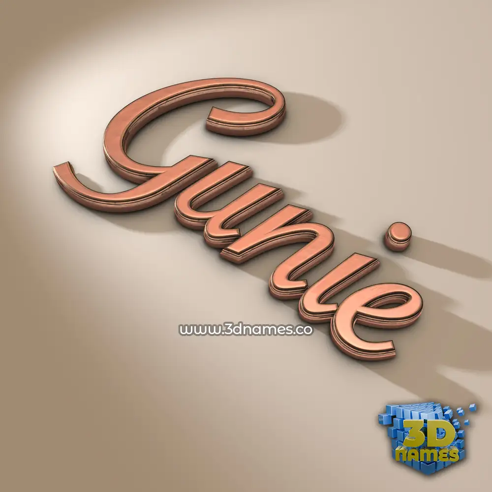 gunie in Rose Gold style - 3D name wallpaper