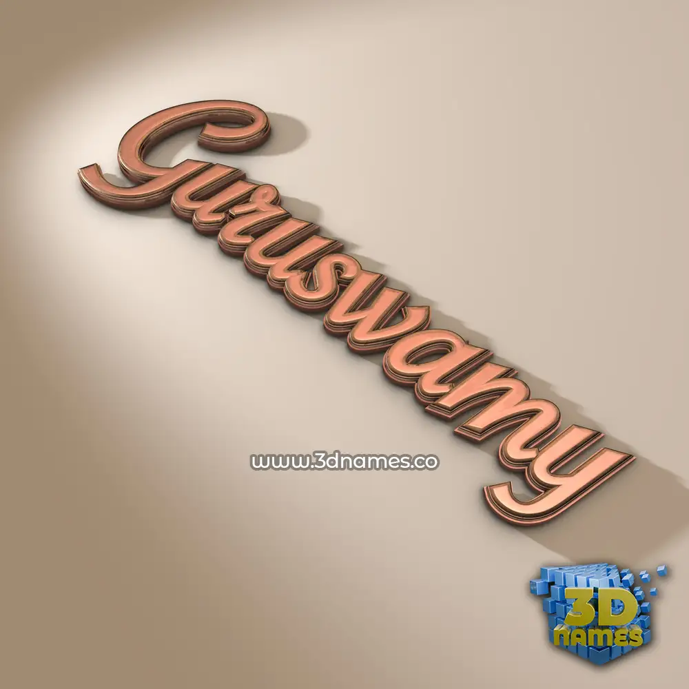 guruswamy in Rose Gold style - 3D name wallpaper