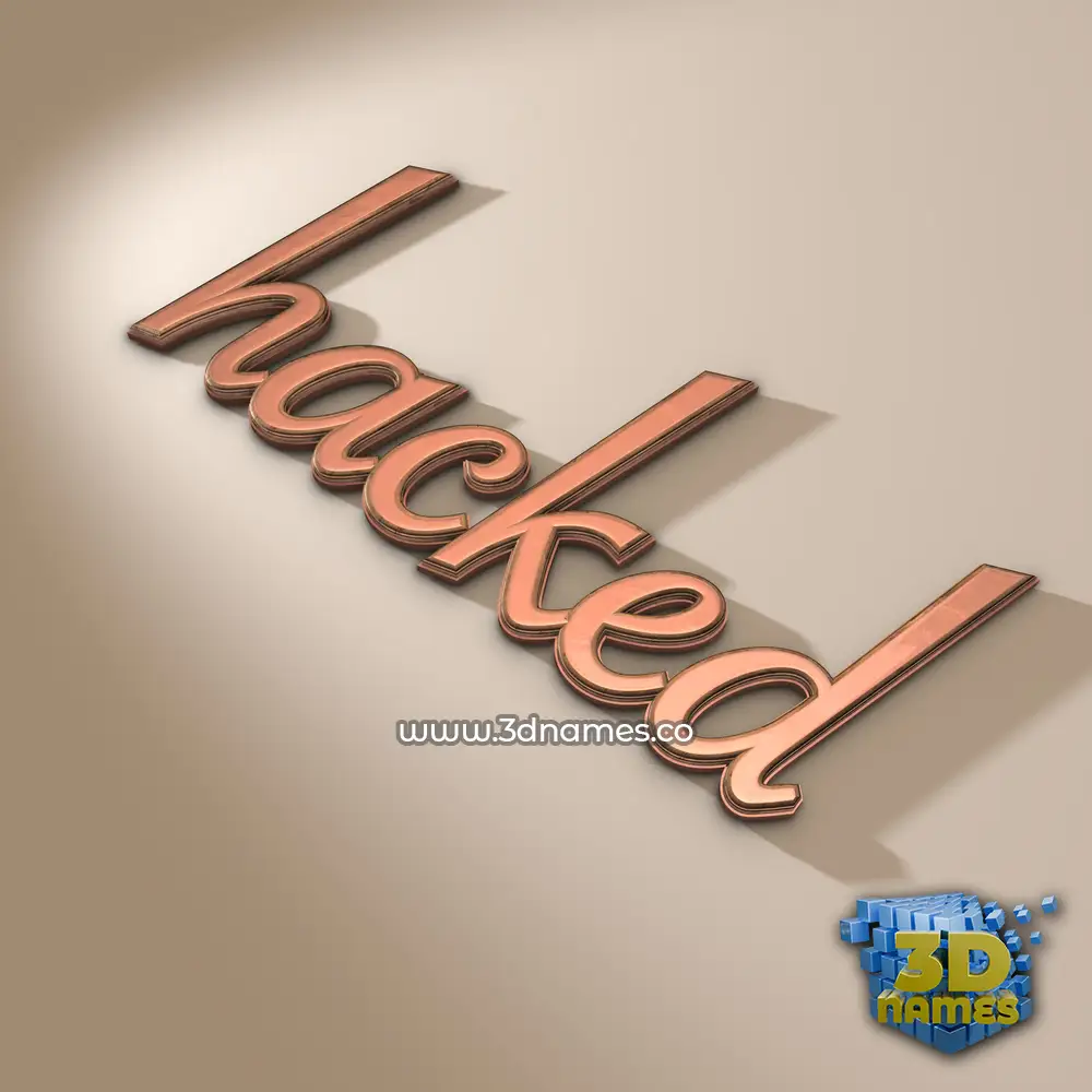 hacked in Rose Gold style - 3D name wallpaper