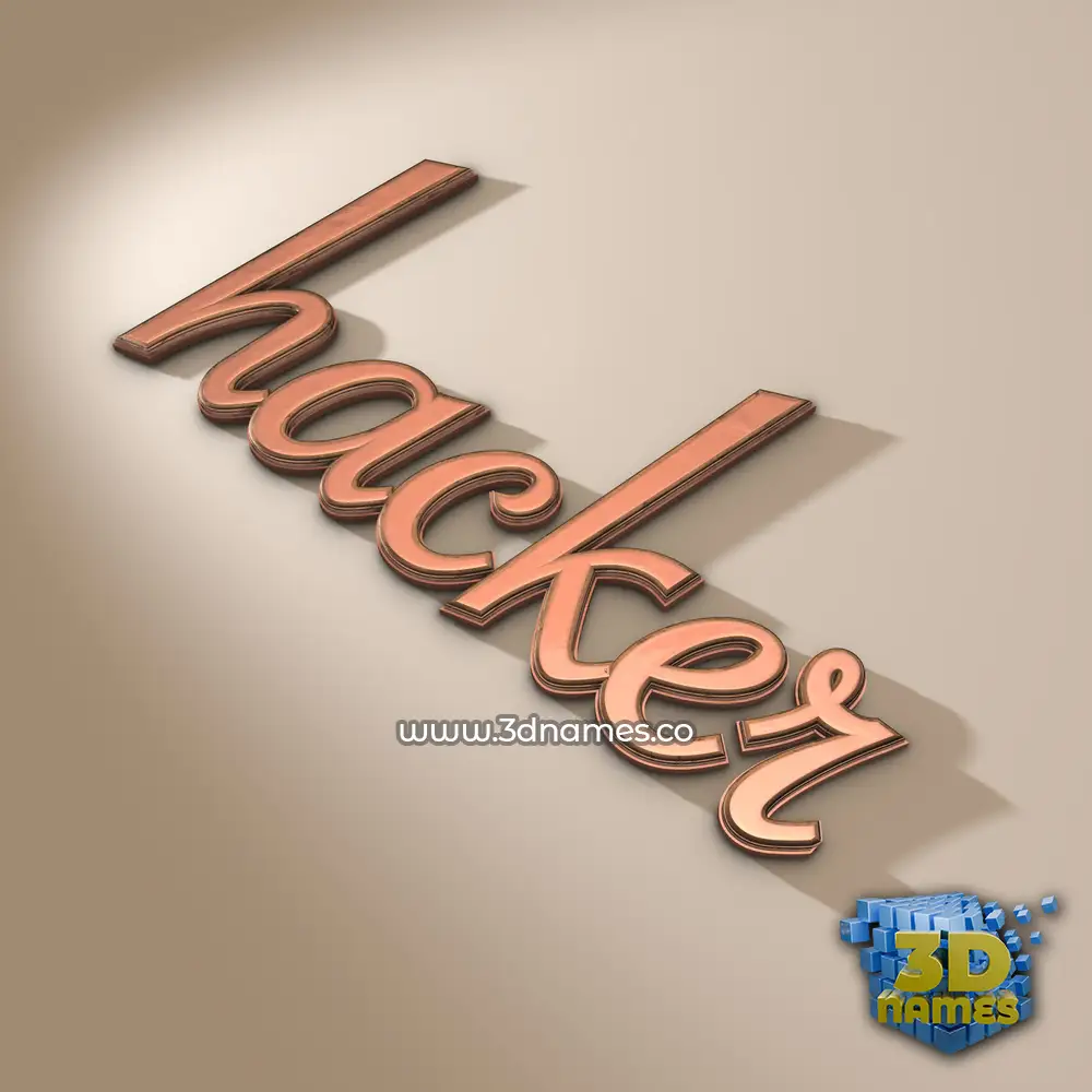 hacker in Rose Gold style - 3D name wallpaper