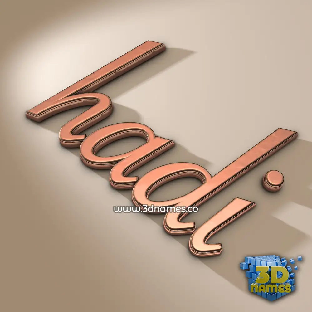 hadi in Rose Gold style - 3D name wallpaper