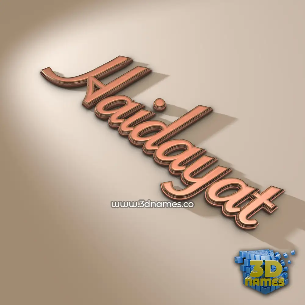 haidayat in Rose Gold style - 3D name wallpaper