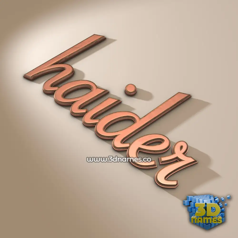 haider in Rose Gold style - 3D name wallpaper