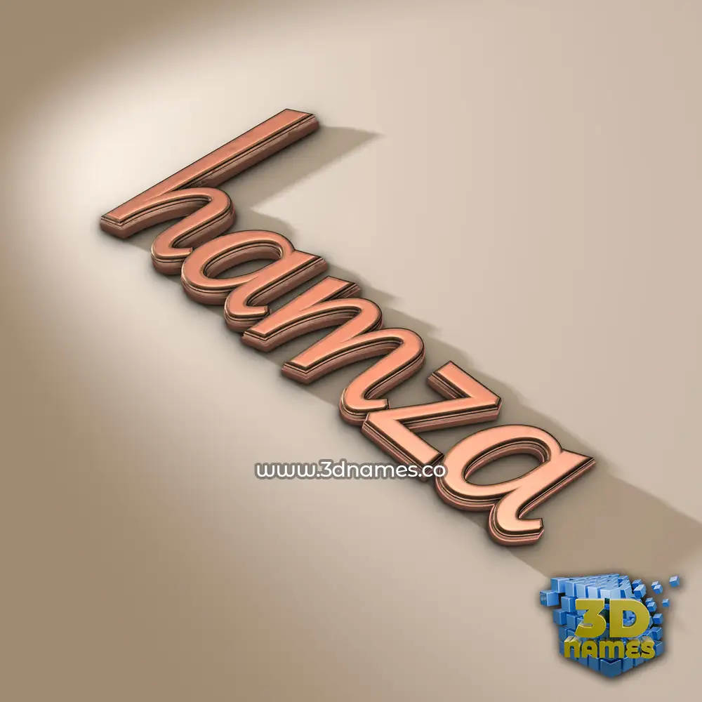 hamza in Rose Gold style - 3D name wallpaper