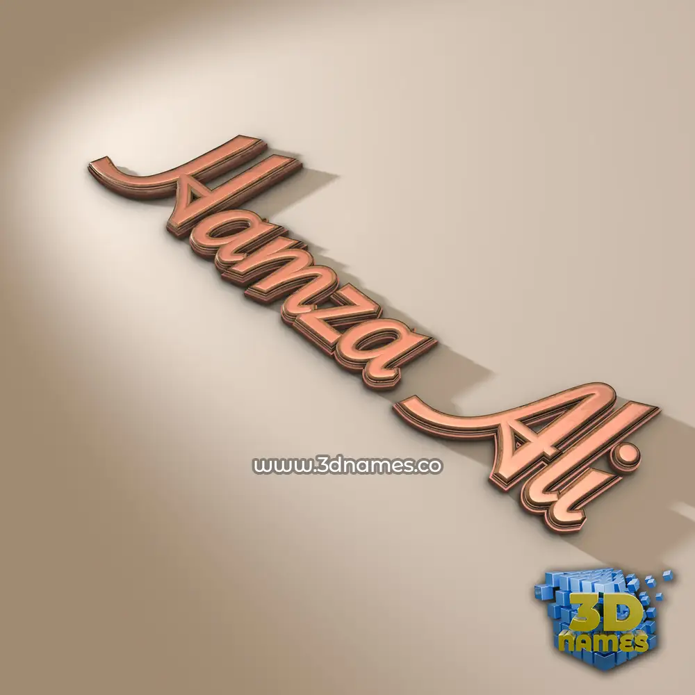 hamza ali in Rose Gold style - 3D name wallpaper