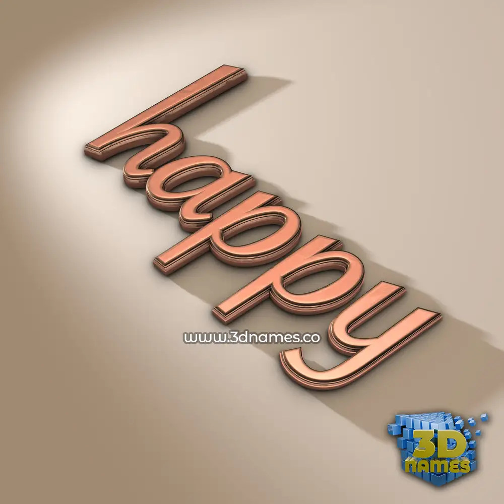 happy in Rose Gold style - 3D name wallpaper