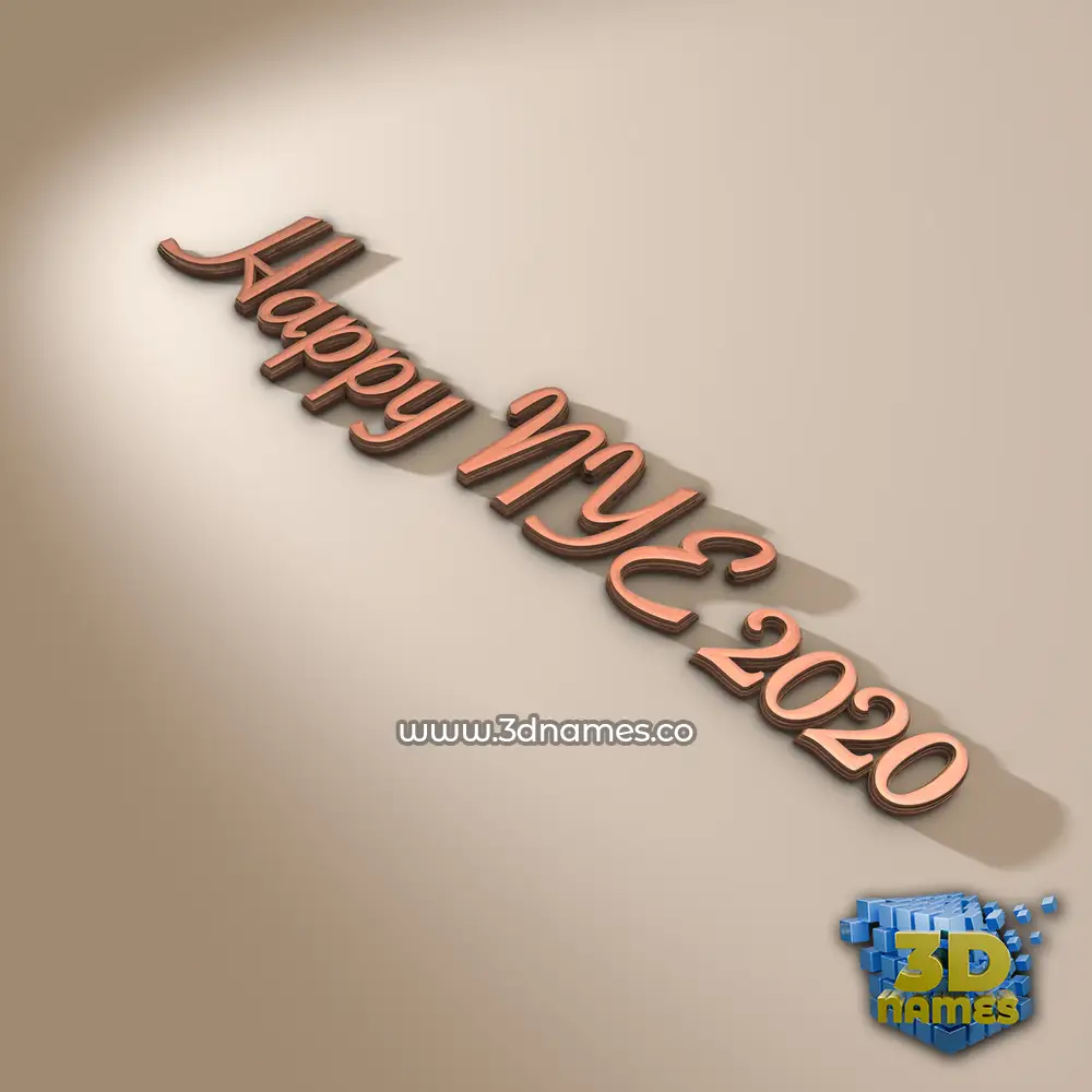 happy nye 2020 in Rose Gold style - 3D name wallpaper