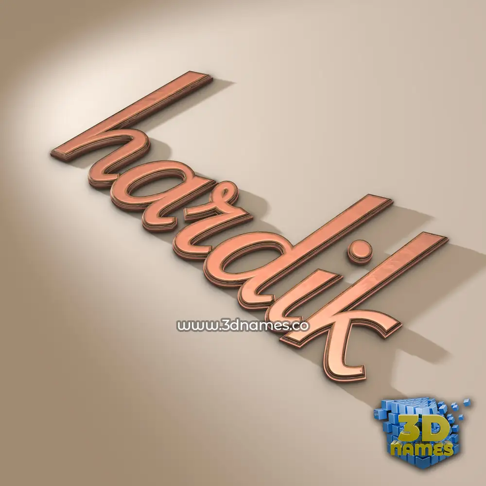 hardik in Rose Gold style - 3D name wallpaper