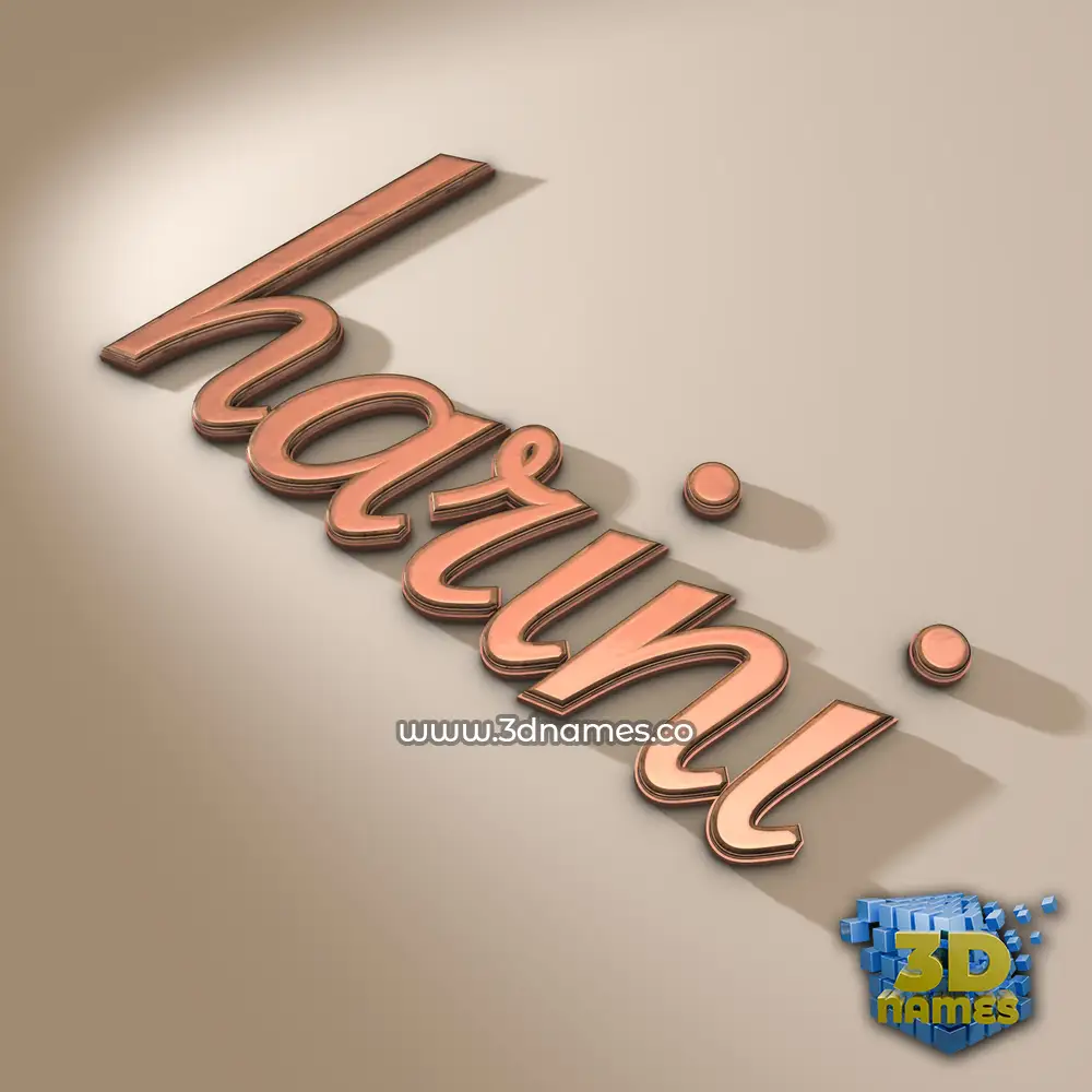 harini in Rose Gold style - 3D name wallpaper