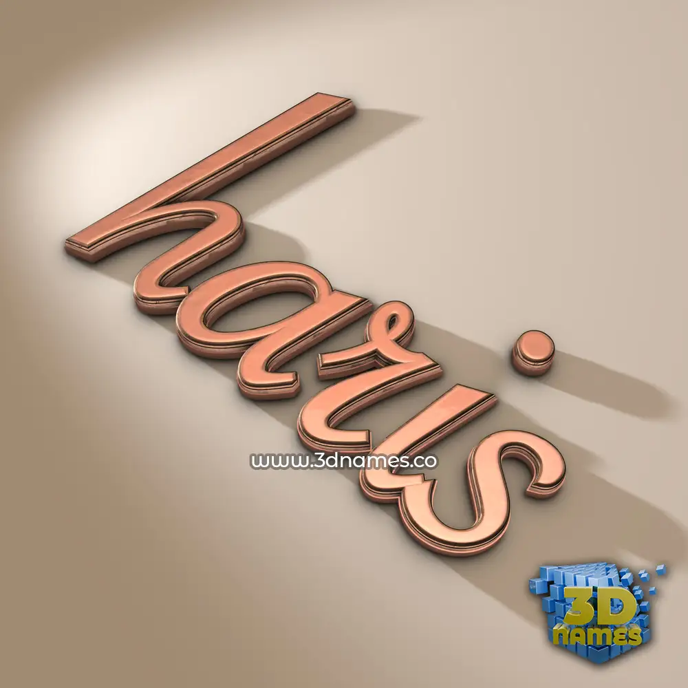 haris in Rose Gold style - 3D name wallpaper