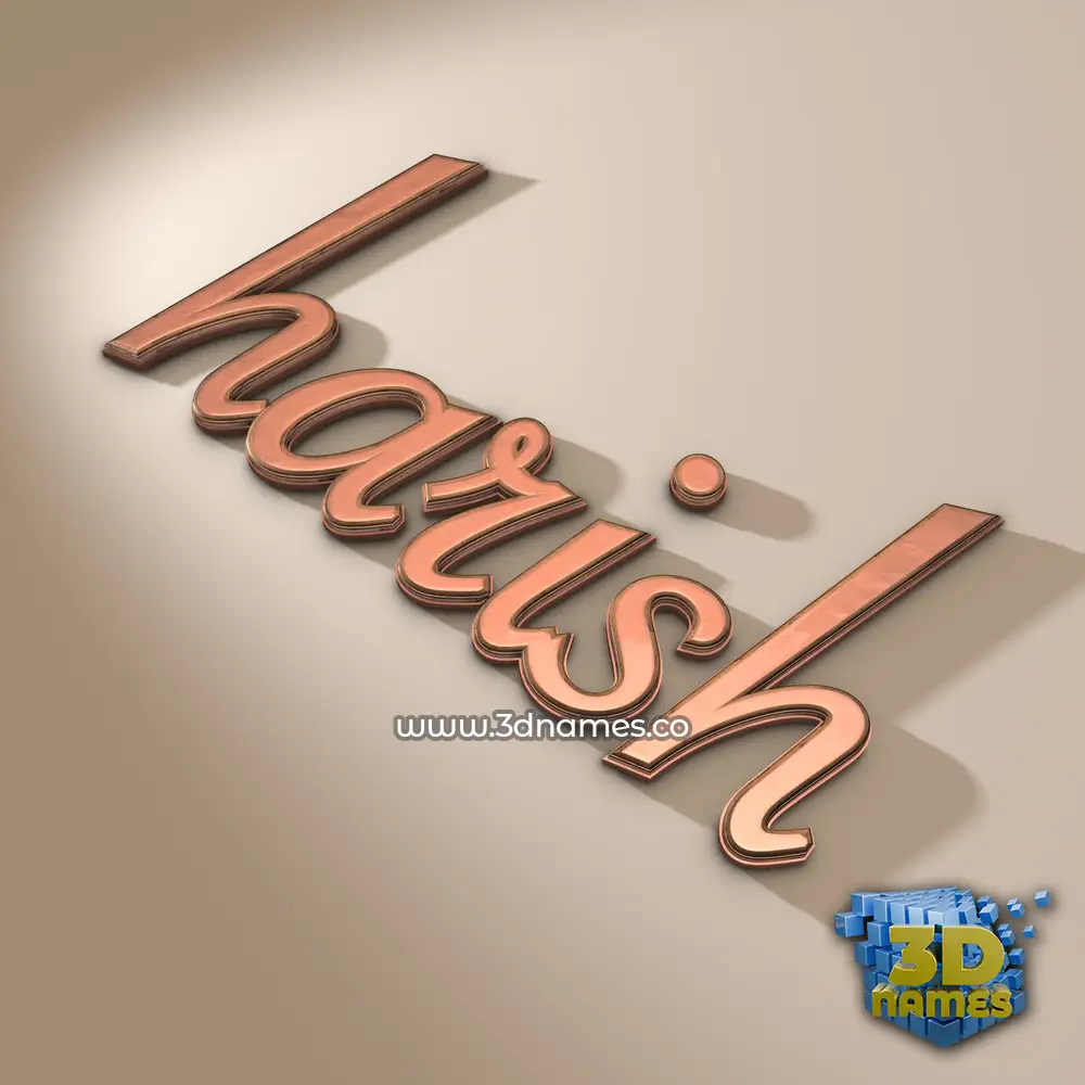 harish in Rose Gold style - 3D name wallpaper