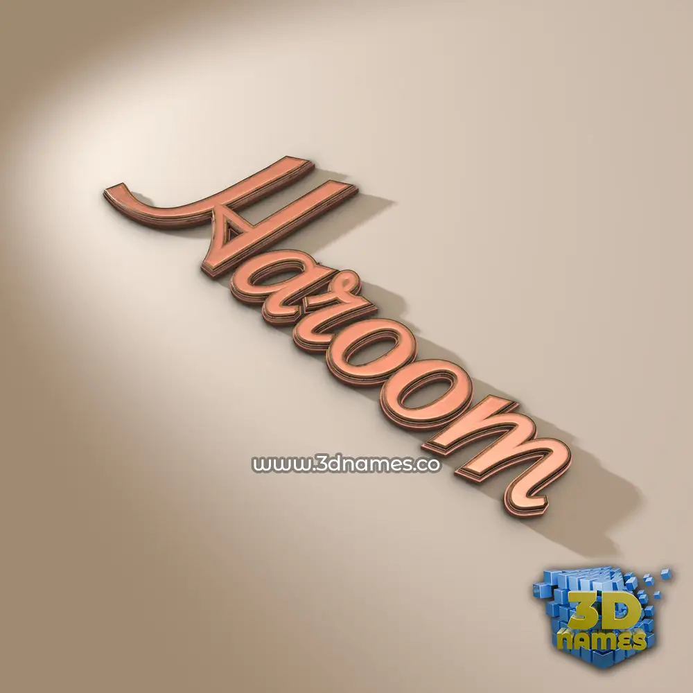 haroom in Rose Gold style - 3D name wallpaper