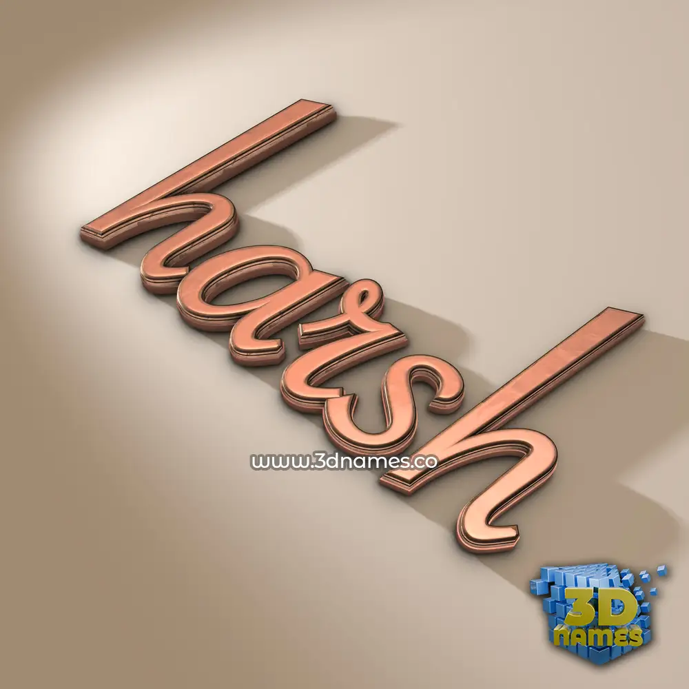 harsh in Rose Gold style - 3D name wallpaper