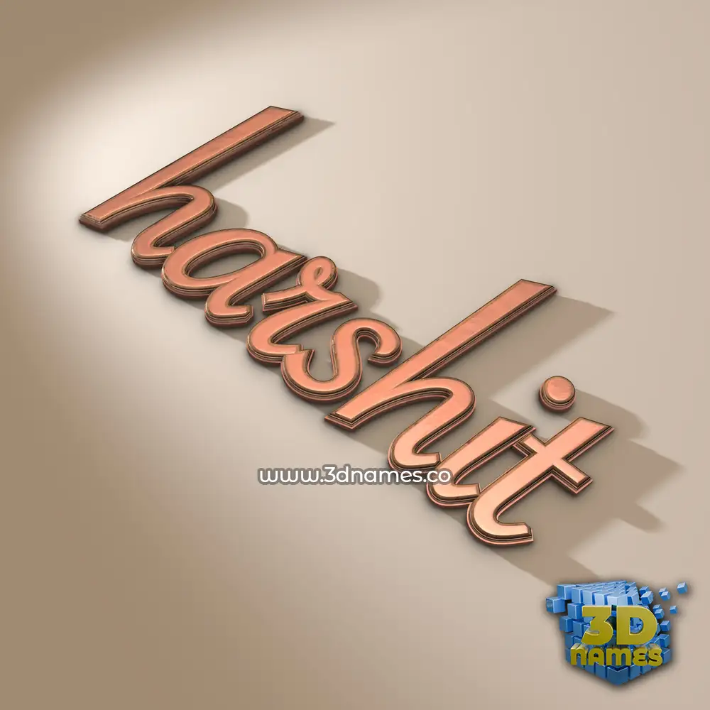 harshit in Rose Gold style - 3D name wallpaper