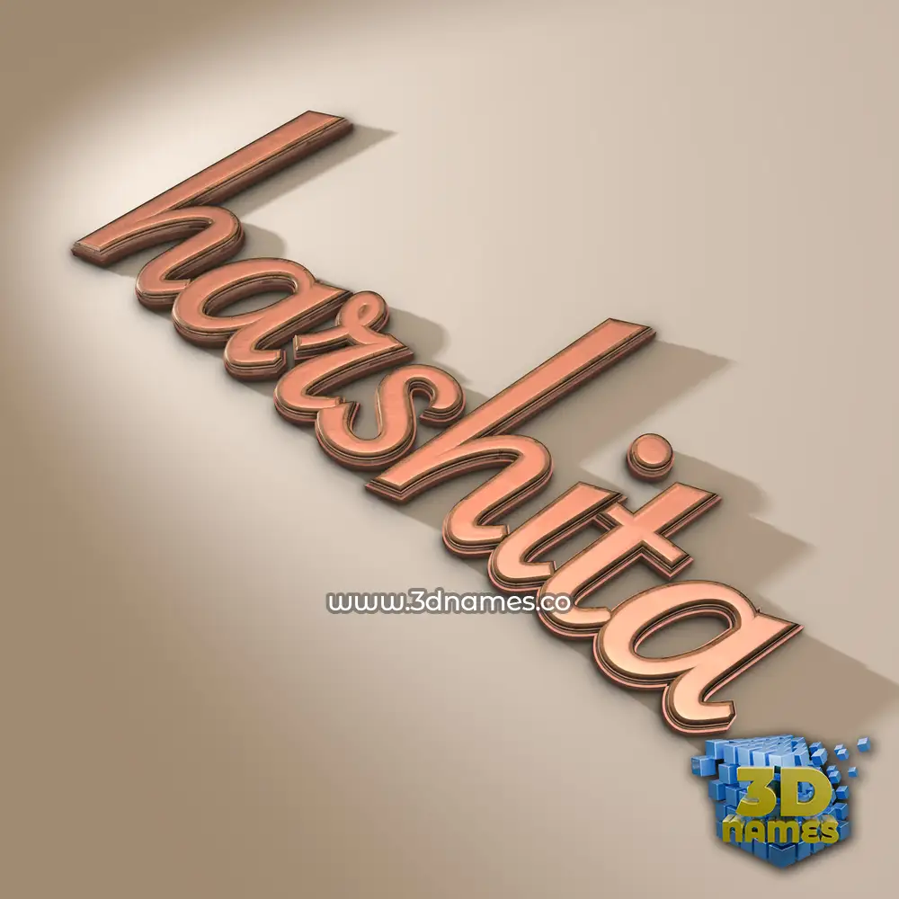 harshita in Rose Gold style - 3D name wallpaper
