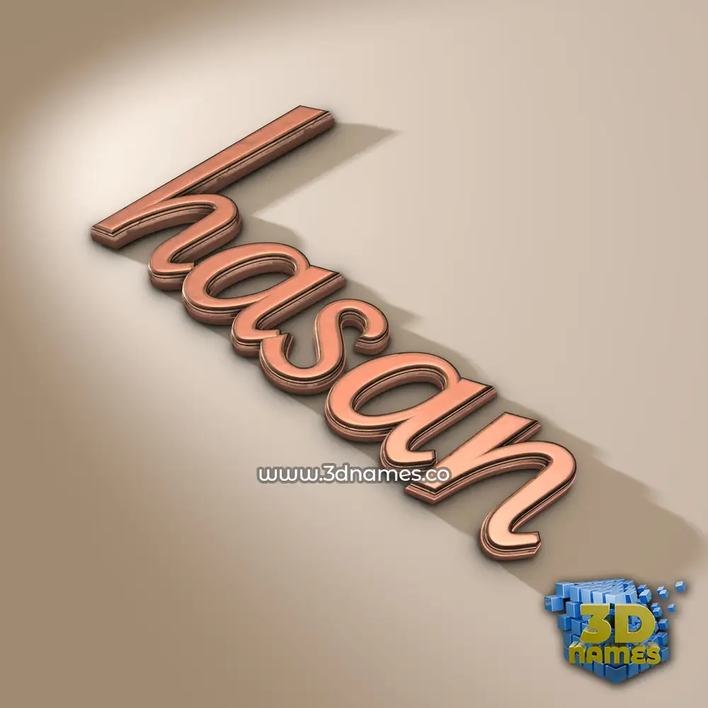 hasan in Rose Gold style - 3D name wallpaper