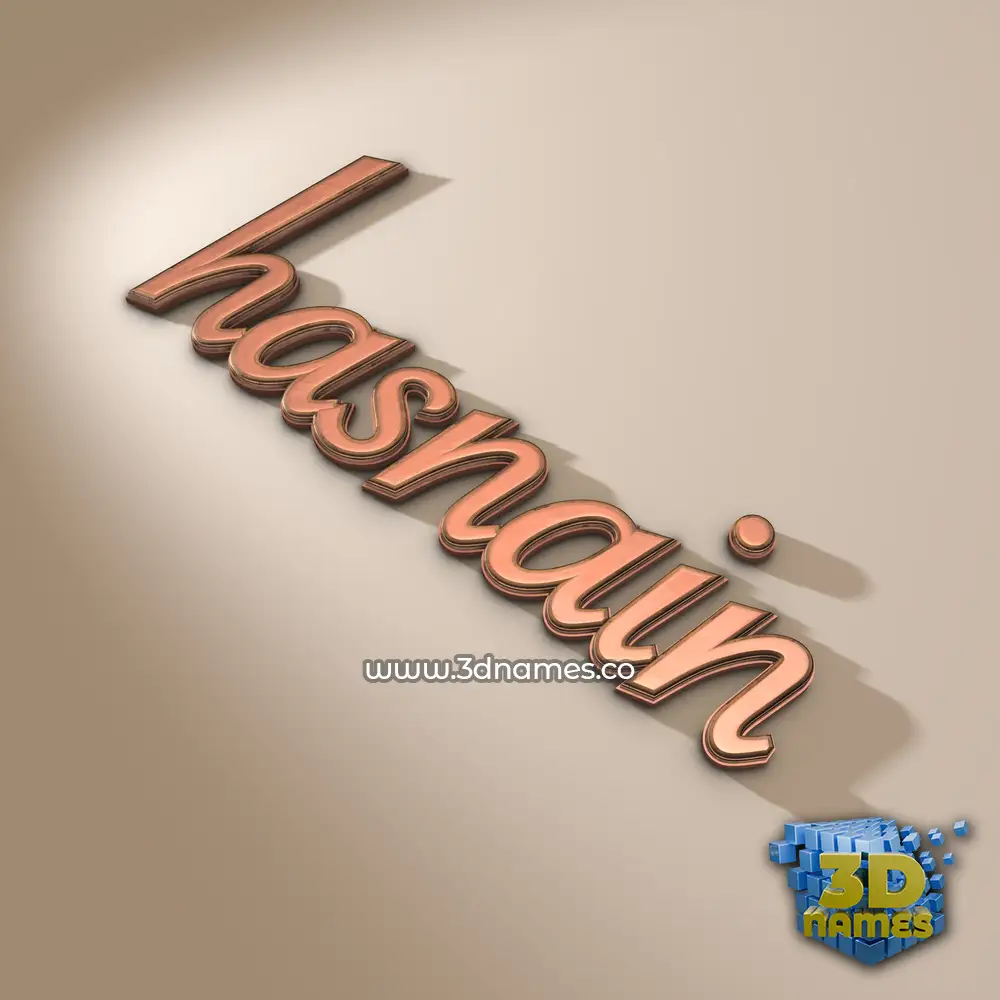 hasnain in Rose Gold style - 3D name wallpaper
