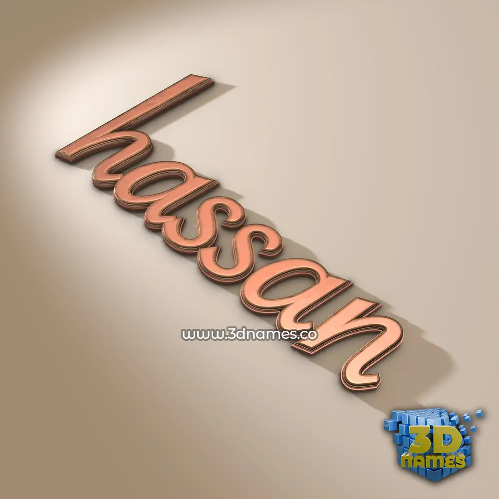 hassan in Rose Gold style - 3D name wallpaper