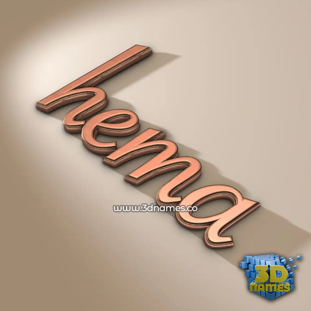 hema in Rose Gold style - 3D name wallpaper