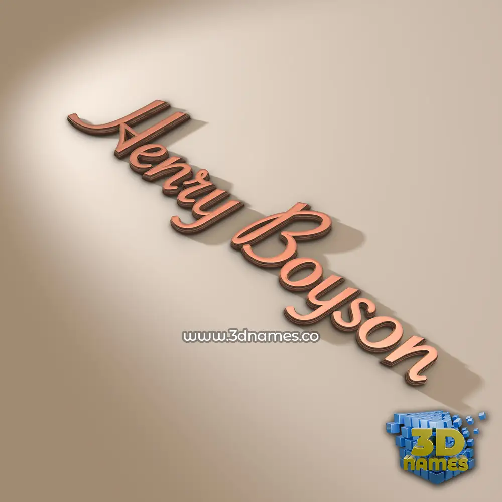henry boyson in Rose Gold style - 3D name wallpaper