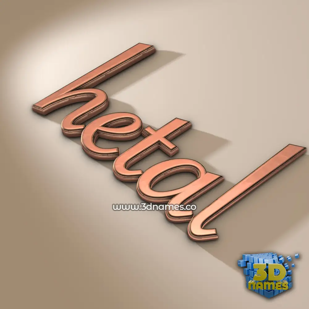 hetal in Rose Gold style - 3D name wallpaper