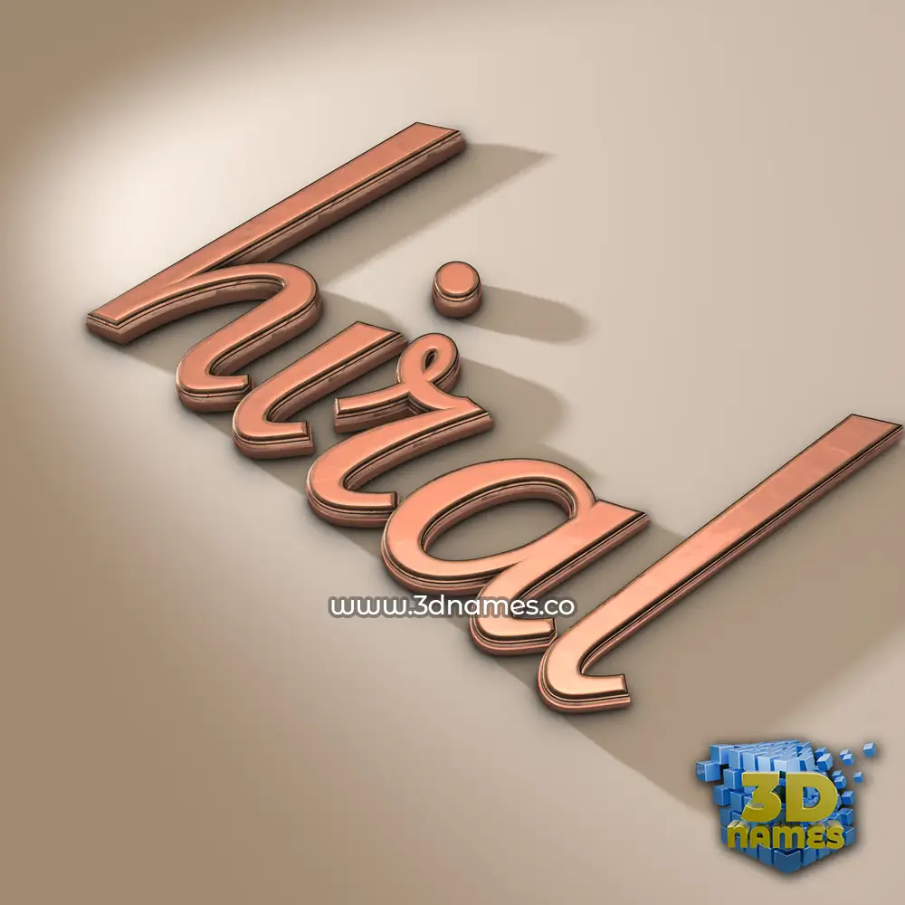 hiral in Rose Gold style - 3D name wallpaper