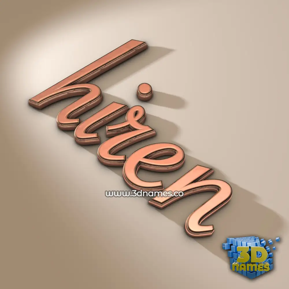 hiren in Rose Gold style - 3D name wallpaper