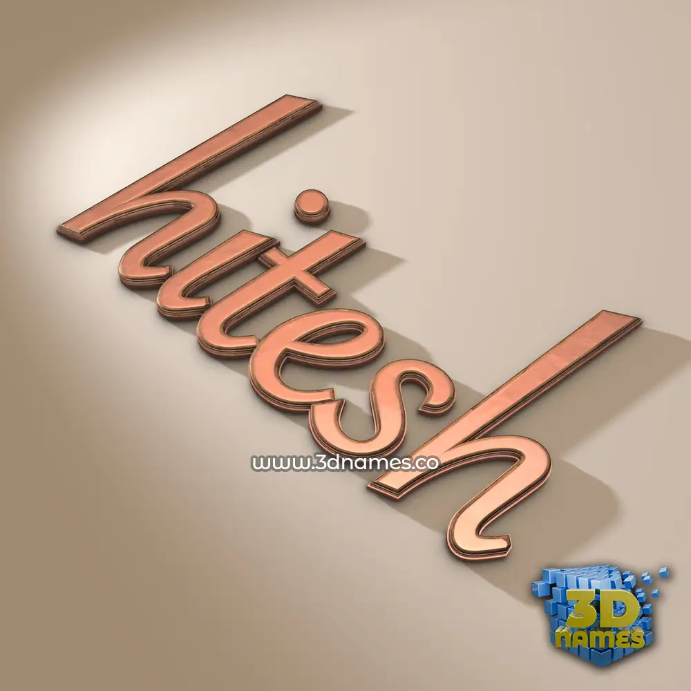 hitesh in Rose Gold style - 3D name wallpaper