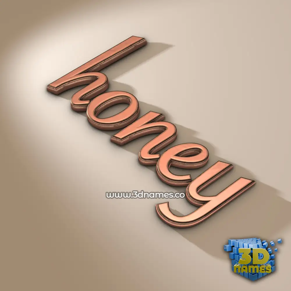 honey in Rose Gold style - 3D name wallpaper