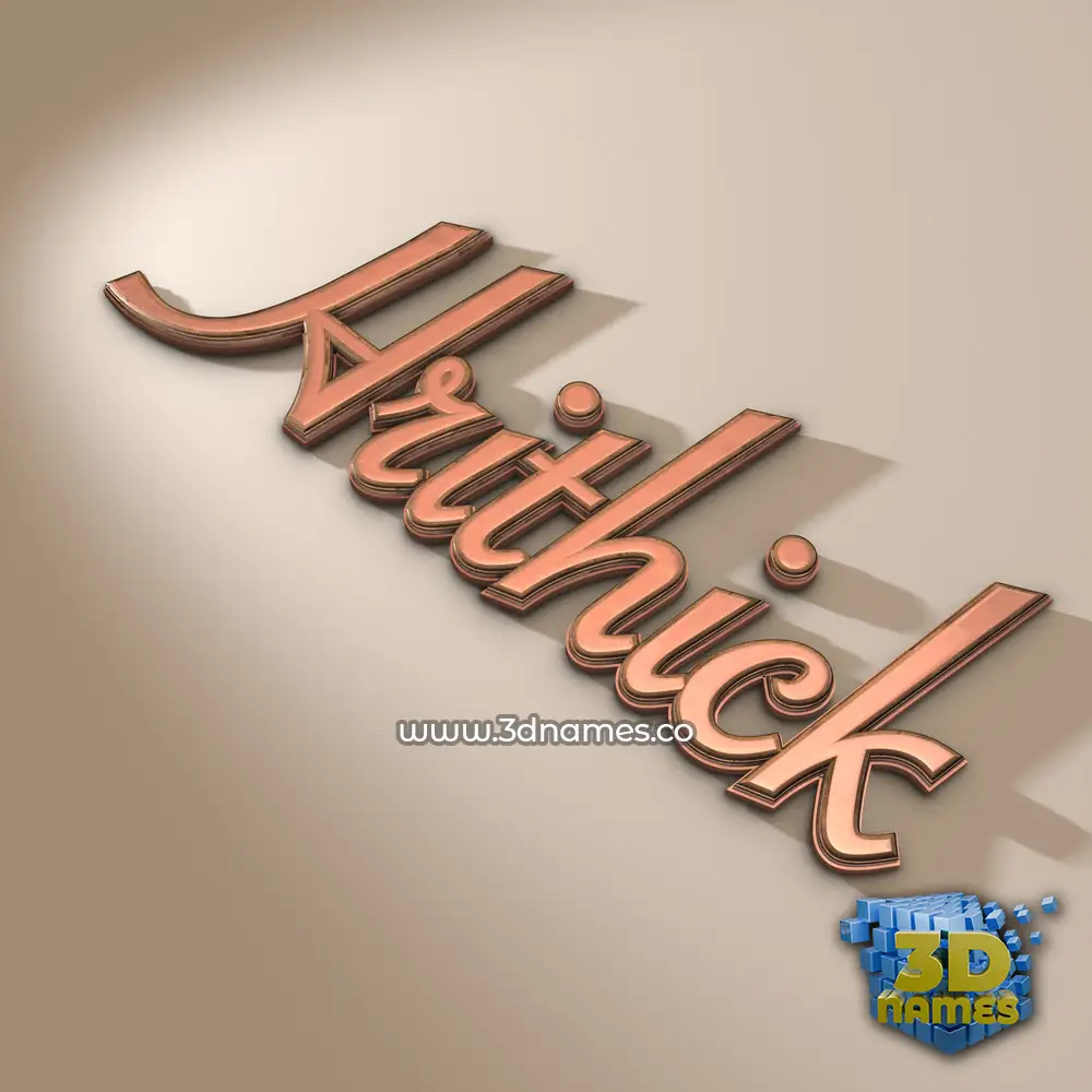 hrithick in Rose Gold style - 3D name wallpaper