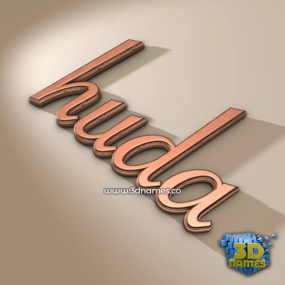 huda in Rose Gold style - 3D name wallpaper