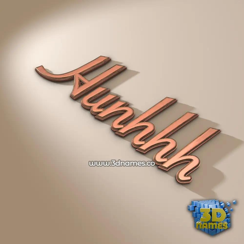 hunhhh in Rose Gold style - 3D name wallpaper