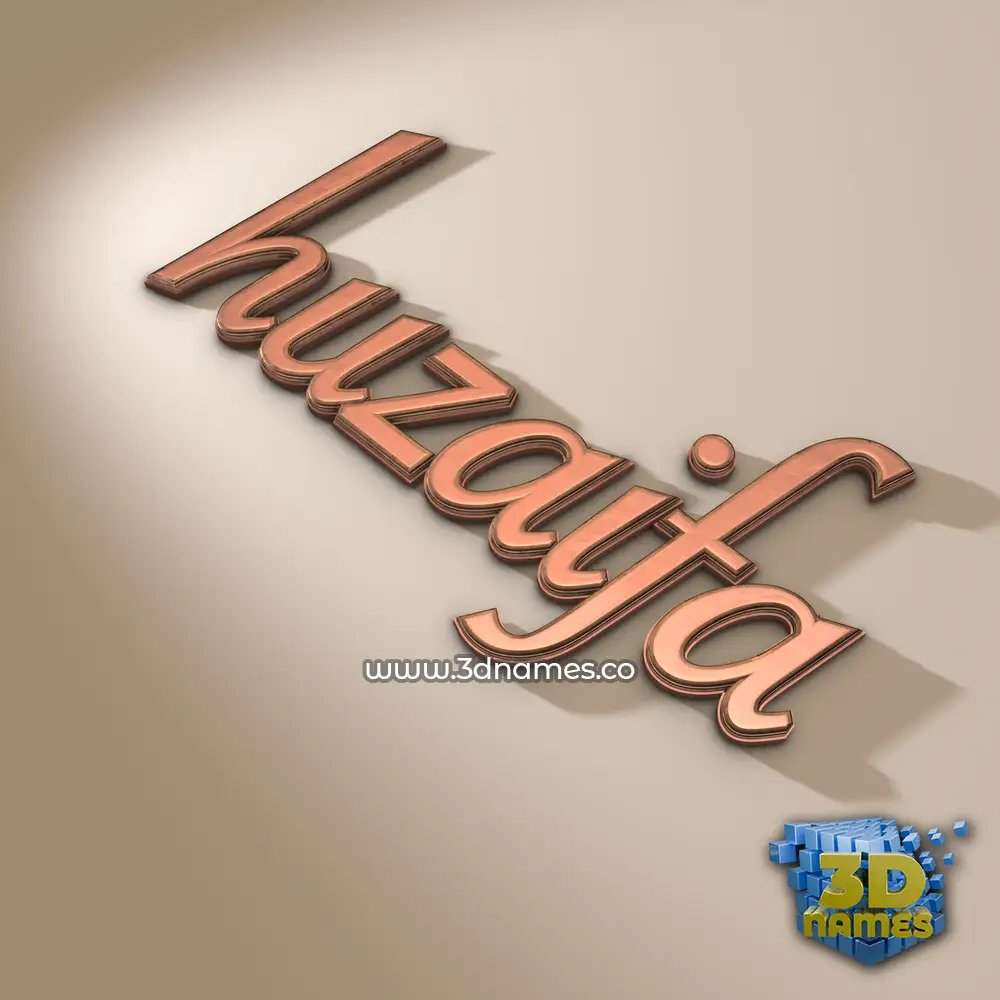 huzaifa in Rose Gold style - 3D name wallpaper