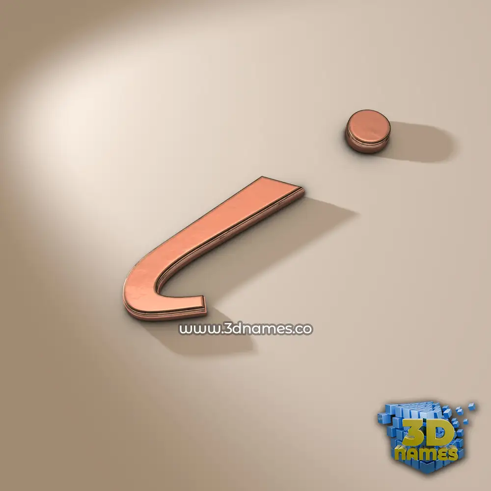 i in Rose Gold style - 3D name wallpaper