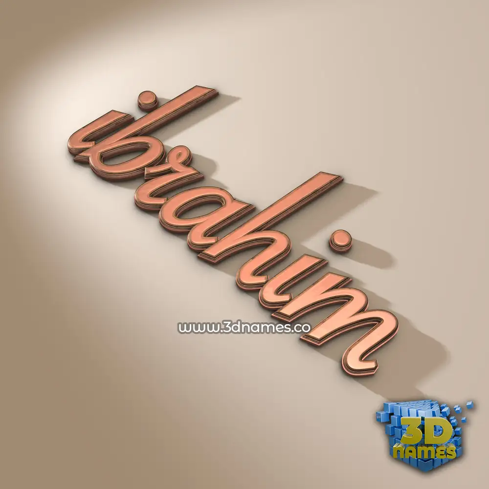 ibrahim in Rose Gold style - 3D name wallpaper