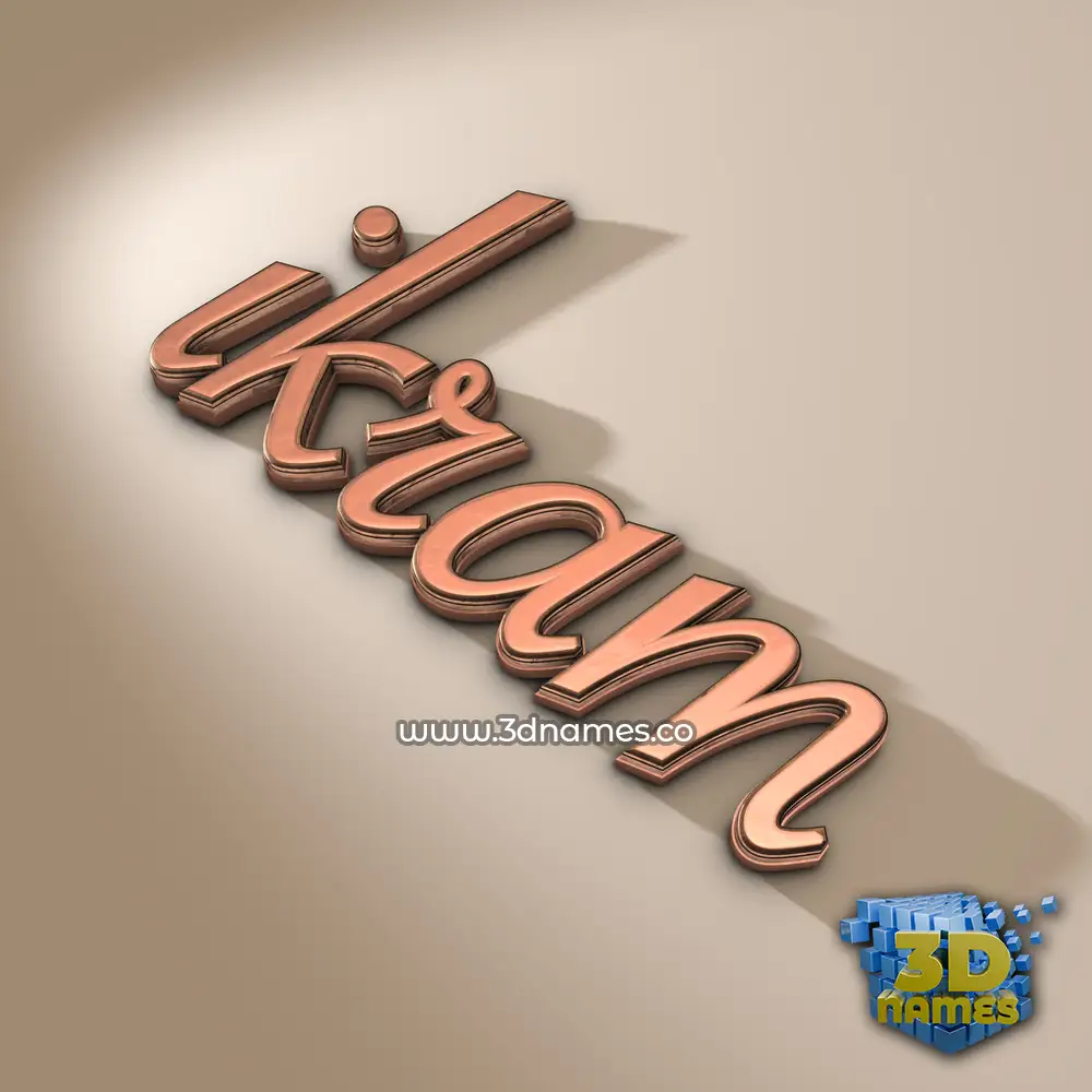 ikram in Rose Gold style - 3D name wallpaper