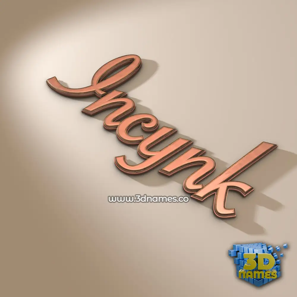 incynk in Rose Gold style - 3D name wallpaper