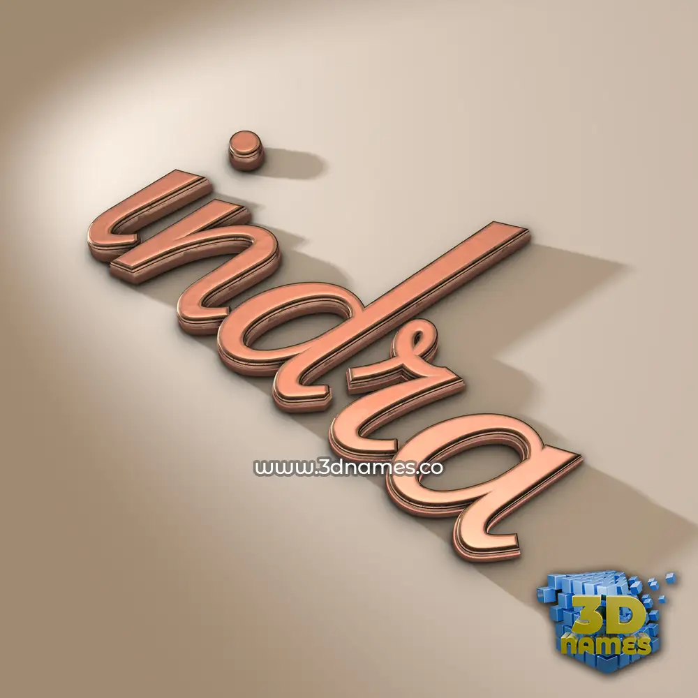 indra in Rose Gold style - 3D name wallpaper