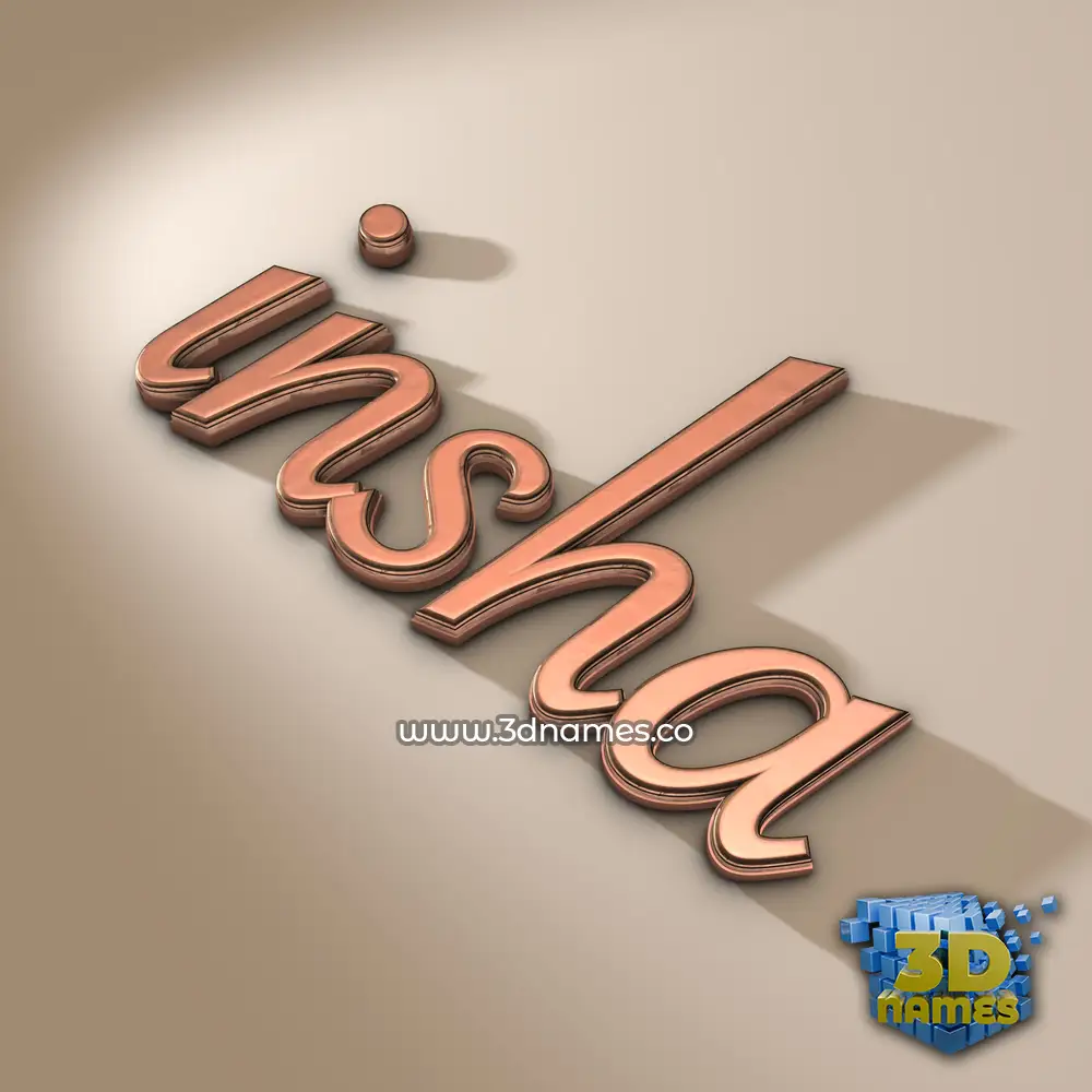 insha in Rose Gold style - 3D name wallpaper