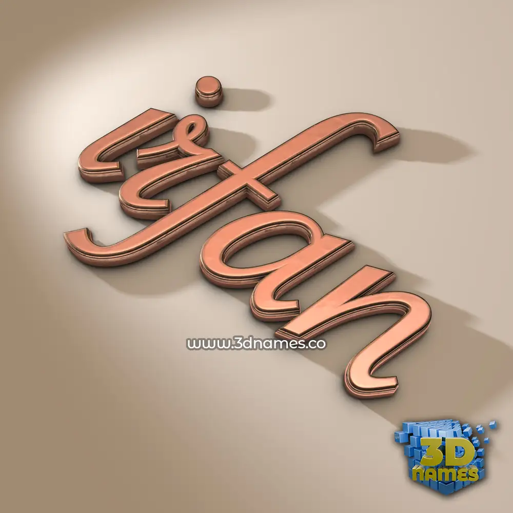 irfan in Rose Gold style - 3D name wallpaper