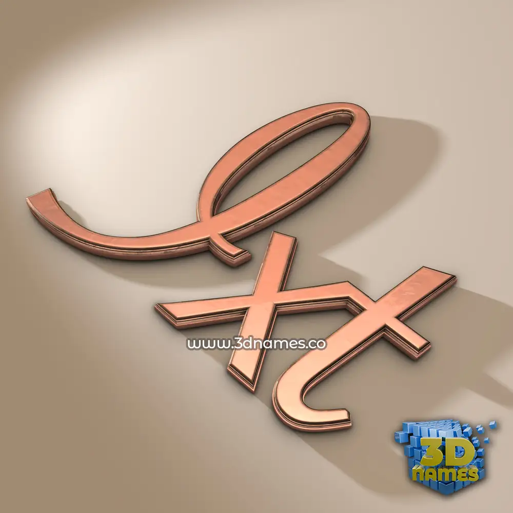 ixt in Rose Gold style - 3D name wallpaper