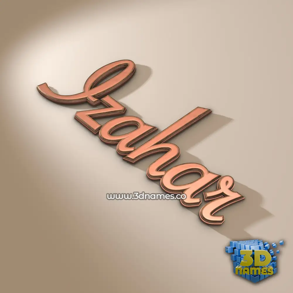 izahar in Rose Gold style - 3D name wallpaper