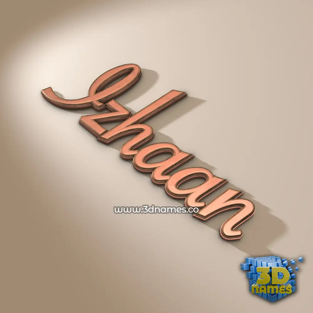 izhaan in Rose Gold style - 3D name wallpaper