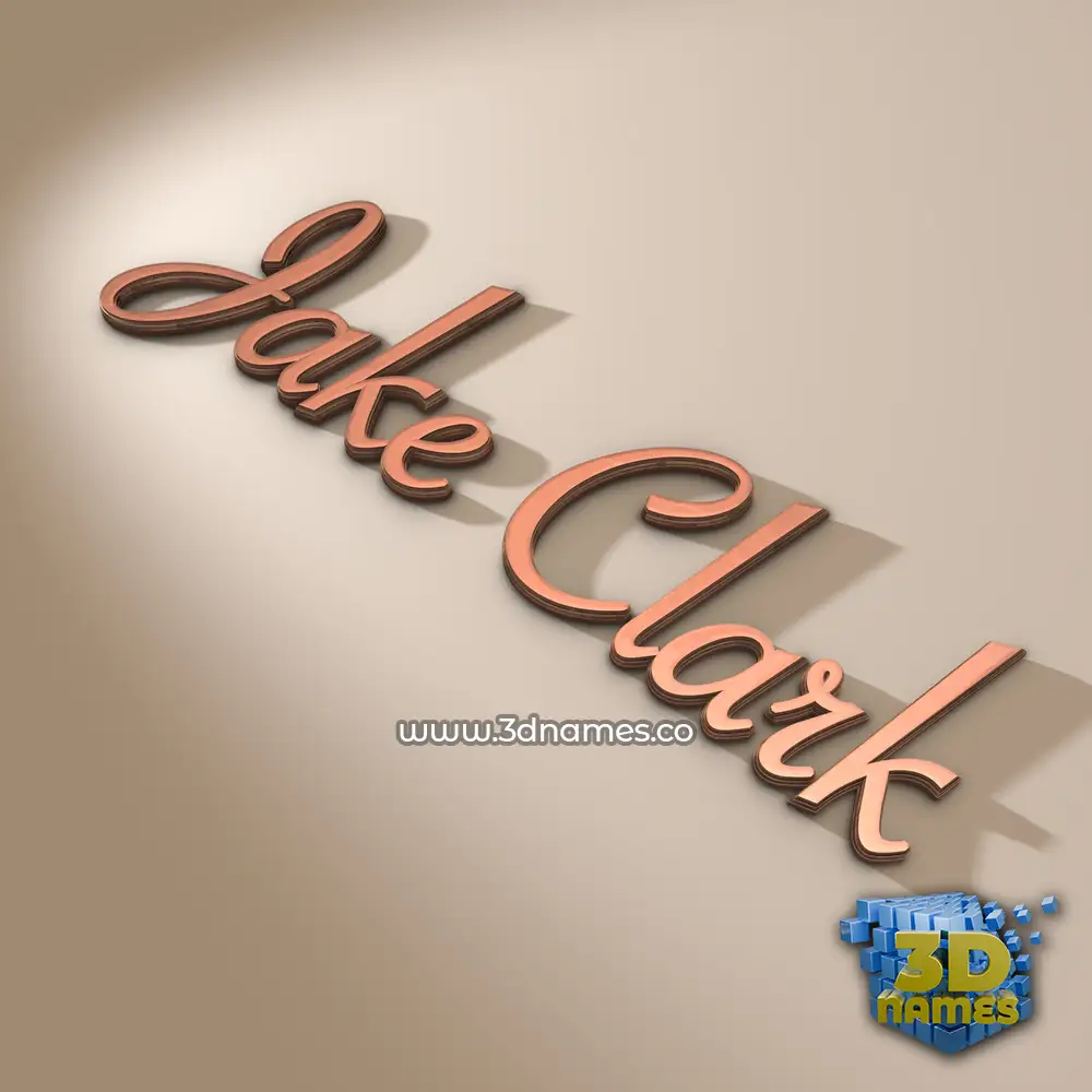 jake clark in Rose Gold style - 3D name wallpaper