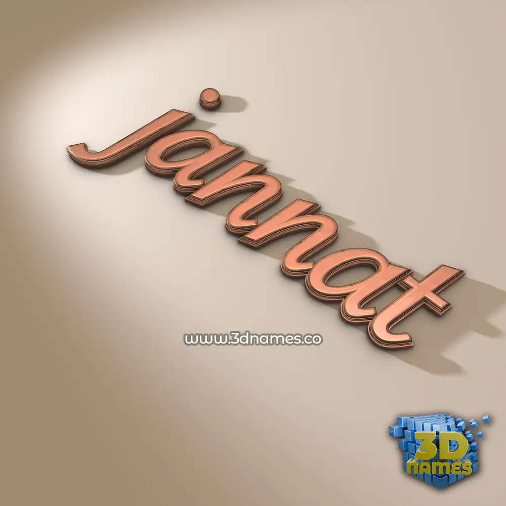 jannat in Rose Gold style - 3D name wallpaper