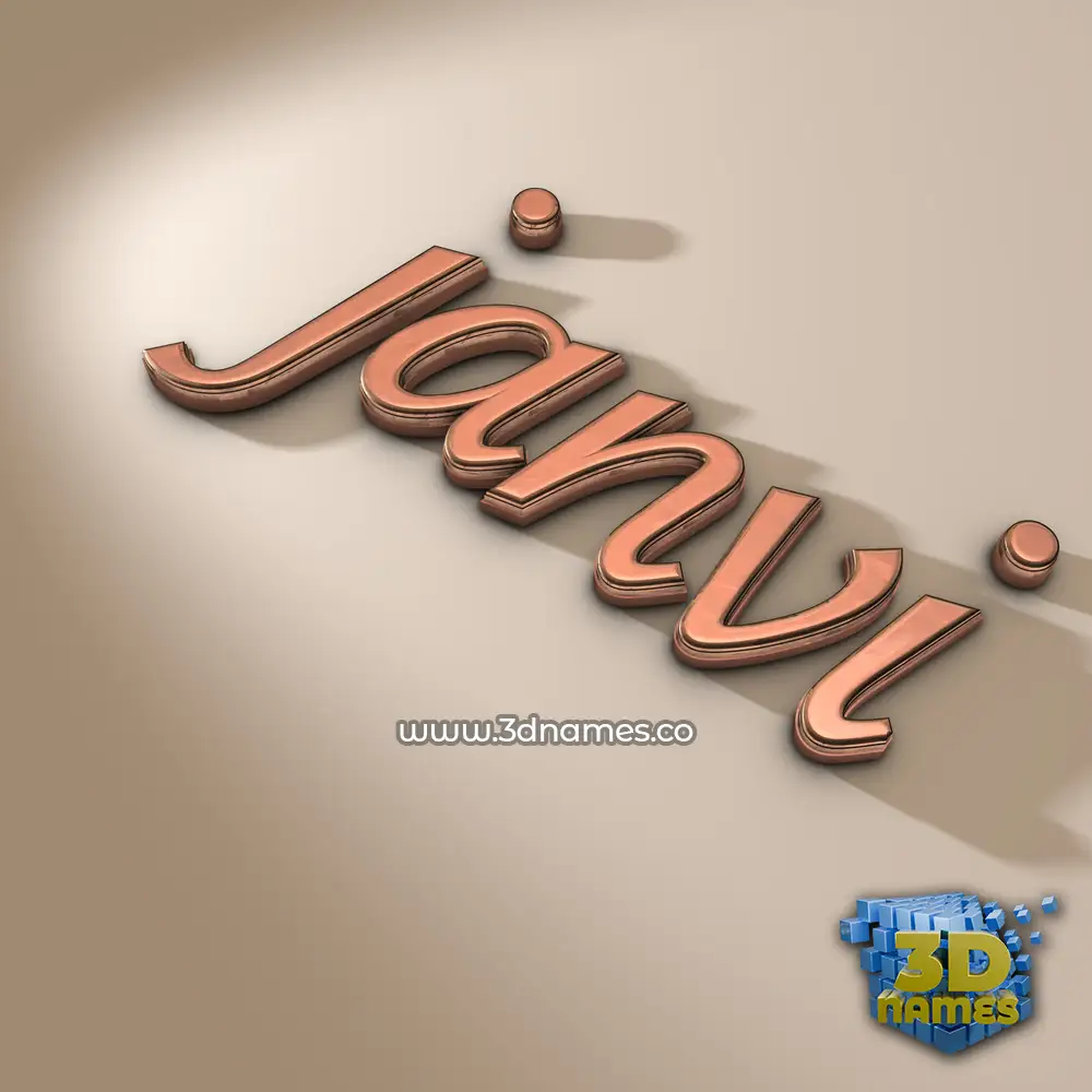 janvi in Rose Gold style - 3D name wallpaper