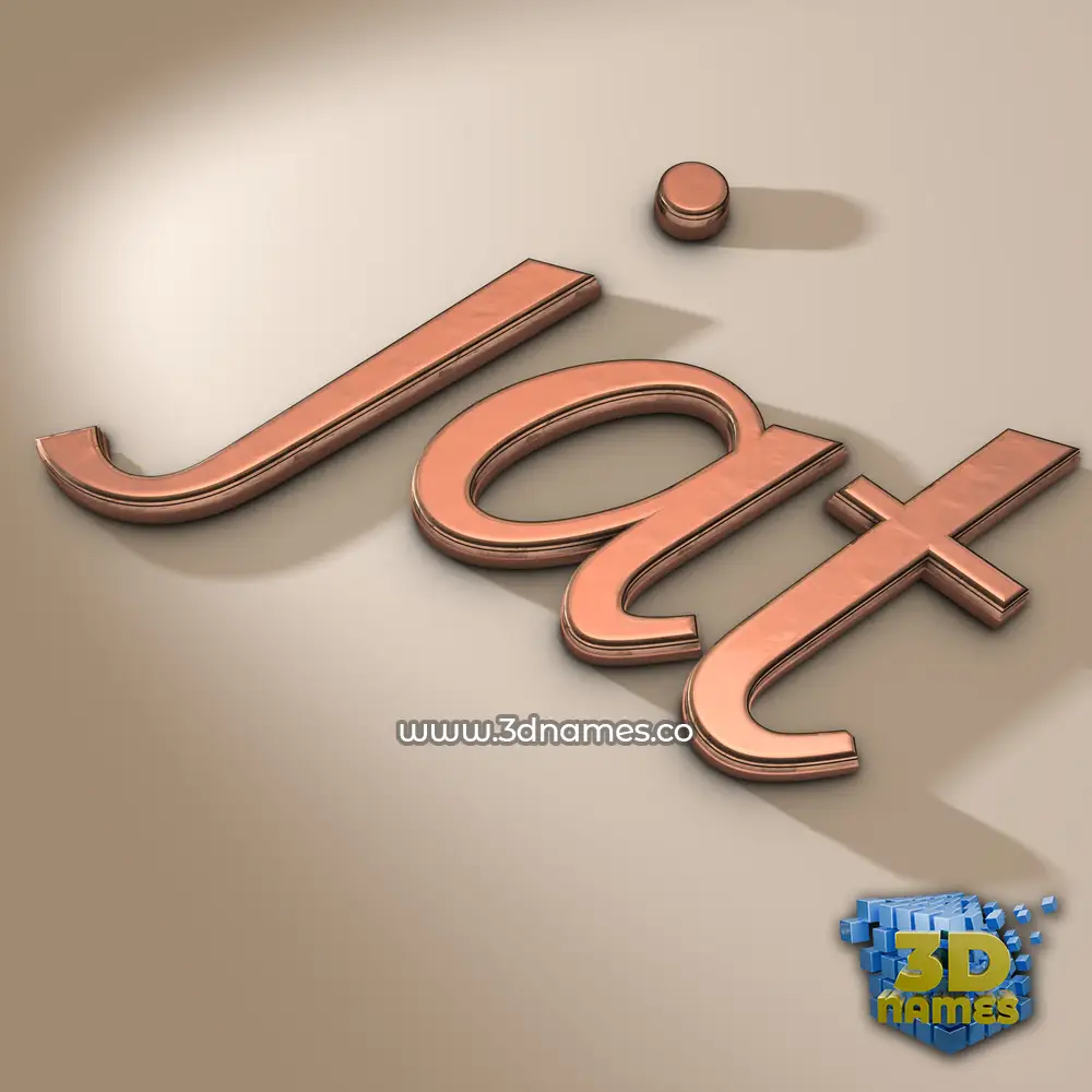 jat in Rose Gold style - 3D name wallpaper